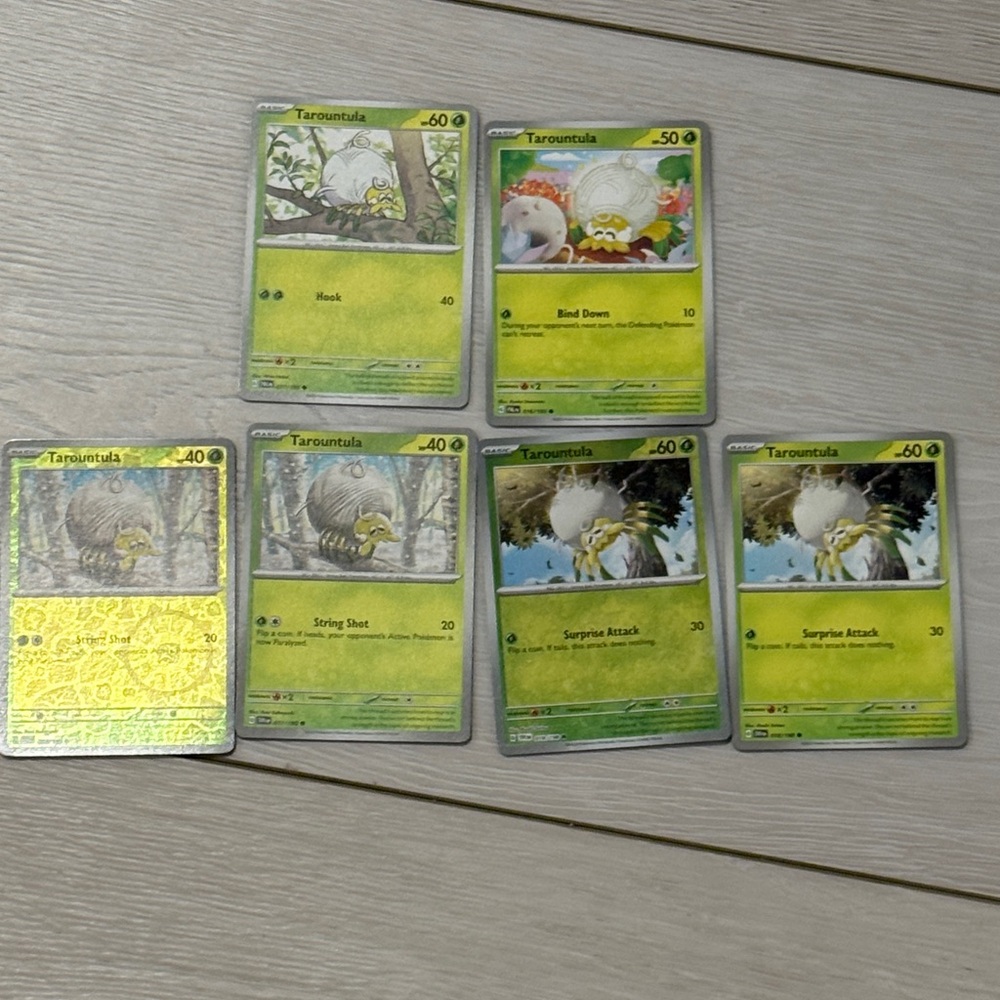 Set of 6 Tarountula Pokémon Cards